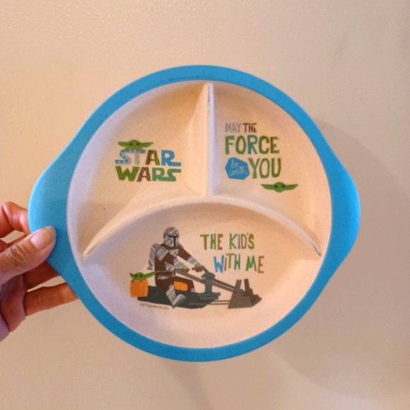 2 pc Star Wars Bamboo Fiber Divided Plate & Sm Bowl - Picture 4 of 6